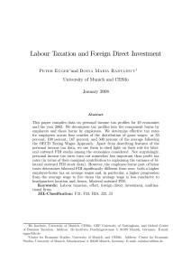 Labour Taxation and Foreign Direct Investment Peter Egger and Doina Maria Radulescu