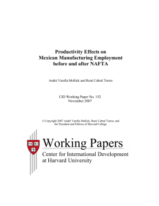 Productivity Effects on Mexican Manufacturing Employment before and after NAFTA