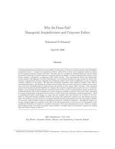 Why Do Firms Fail? Managerial Acquisitiveness and Corporate Failure Mohammad M. Rahaman