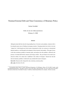 Nominal External Debt and Time-Consistency of Monetary Policy Garima Vasishtha