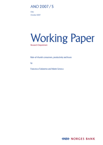 Working Paper ANO 2007/5 Rule-of-thumb consumers, productivity and hours by