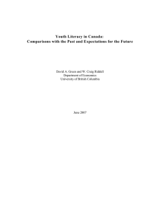 Youth Literacy in Canada: David A. Green and W. Craig Riddell