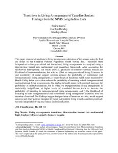 Transitions in Living Arrangements of Canadian Seniors: Sisira Sarma