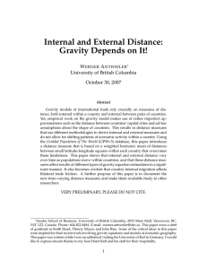 Internal and External Distance: Gravity Depends on It! W A