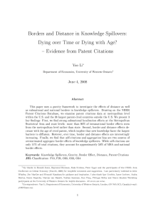 Borders and Distance in Knowledge Spillovers: Evidence from Patent Citations