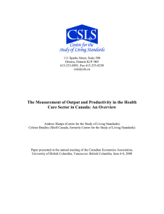 The Measurement of Output and Productivity in the Health