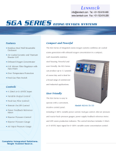 SGA SERIES Lenntech ozonE/oxyGEn SyStEmS Compact and Powerful