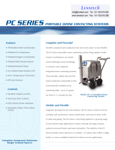 PC SERIES Lenntech PoRtablE ozonE ContaCtIng SyStEmS Complete and Powerful