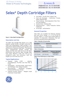 Selex* Depth Cartridge Filters Lenntech Tel. +31-152-610-900 www.lenntech.com   Fax. +31-152-616-289