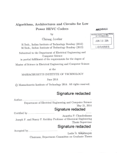 Algorithms,  Architectures  and  Circuits for  Low 3