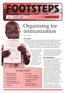 Organising for mmunization i The needs
