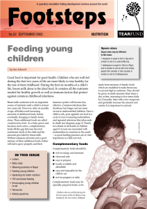Footsteps Feeding young children NUTRITION