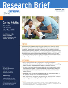 Research Brief Caring Adults: December 2013 IMPORTANT