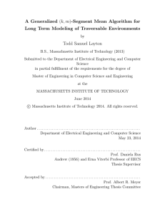 A Generalized (k, m)-Segment Mean Algorithm for Todd Samuel Layton