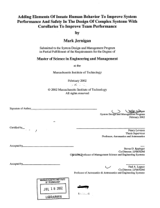 Adding  Elements  Of Innate Human Behavior  To ... Performance And  Safety  In The Design  Of...