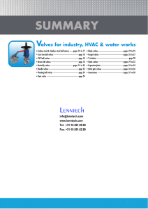 V alves for industry, HVAC &amp; water works