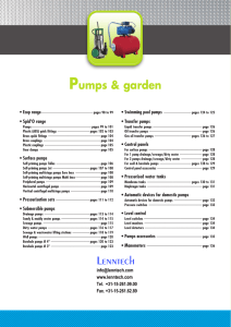 • Ecop range • Spid’O range • Surface pumps