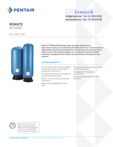 Lenntech ROMATE RO STORAGE QUICK CONNECT SERIES