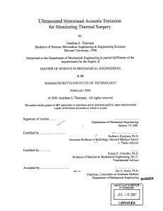 Ultrasound Stimulated Acoustic  Emission for Monitoring  Thermal  Surgery