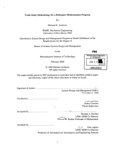 Trade Study Methodology  for a  Helicopter  Modernization... By Michael  H.  Ambrose BSME,  Mechanical  Engineering