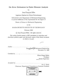 On  Error Estimators in  Finite  Element ... Jean-Frangois  Hiller