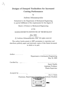 Designs  of  Damped  Toolholders  for ... Cutting Performance Andreas  Athanassopoulos