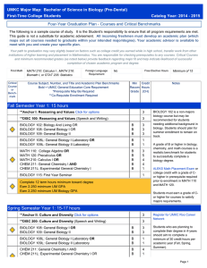 UMKC Major Map: Bachelor of Science in Biology (Pre-Dental) First-Time College Students