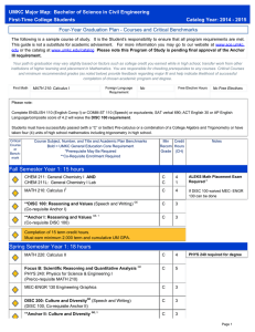 UMKC Major Map: Bachelor of Science in Civil Engineering First-Time College Students