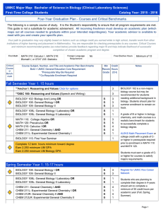 UMKC Major Map: Bachelor of Science in Biology (Clinical Laboratory Sciences)