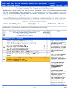 UMKC Major Map: Bachelor of Business Administration (Management Emphasis) First-Time College Students