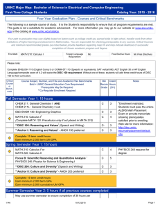 UMKC Major Map: Bachelor of Science in Electrical and Computer Engineering