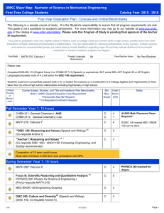 UMKC Major Map: Bachelor of Science in Mechanical Engineering First-Time College Students