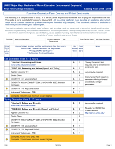 UMKC Major Map: Bachelor of Music Education (Instrumental Emphasis) First-Time College Students