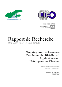 Rapport de Recherche Mapping and Performance Prediction for Distributed Applications on