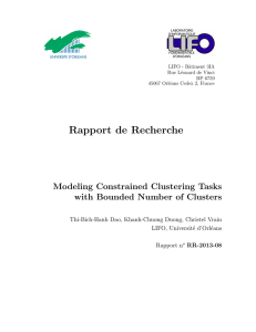 Rapport de Recherche Modeling Constrained Clustering Tasks with Bounded Number of Clusters