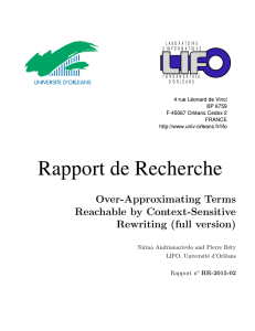 Over-Approximating Terms Reachable by Context-Sensitive Rewriting (full version) Nirina Andrianarivelo and Pierre R´