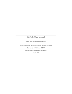 QeCode User Manual Marco Benedetti, Arnaud Lallouet, J´ er´ emie Vautard