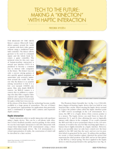 TECH TO THE FUTURE: MAKING A “KINECTION” WITH HAPTIC INTERACTION FREDRIK RYDÉN