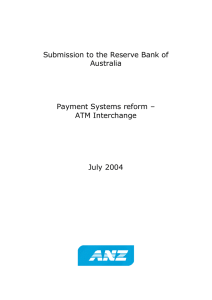 Submission to the Reserve Bank of Australia  Payment Systems reform –