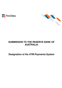 SUBMISSION TO THE RESERVE BANK OF AUSTRALIA