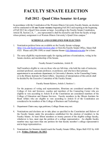FACULTY SENATE ELECTION  Fall 2012 Quad Cities Senator At-Large