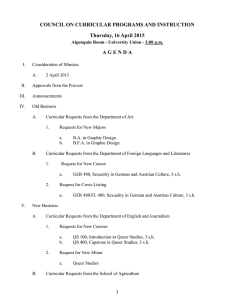 COUNCIL ON CURRICULAR PROGRAMS AND INSTRUCTION Thursday, 16 April 2015