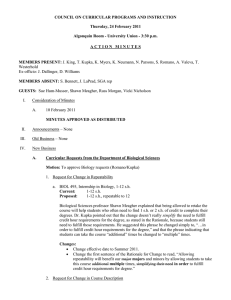 COUNCIL ON CURRICULAR PROGRAMS AND INSTRUCTION Thursday, 24 February 2011