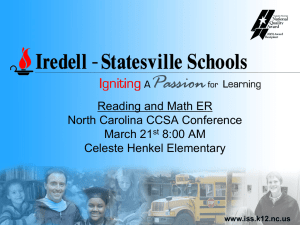 Reading and Math ER North Carolina CCSA Conference March 21 8:00 AM