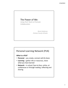 The Power of We: Personal Learning Network (PLN)