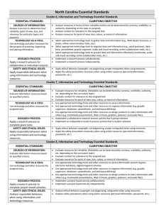 North Carolina Essential Standards Grades 6, Information and Technology Essential Standards