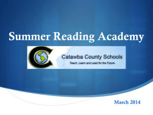 Summer Reading Academy S Catawba County Schools 2013