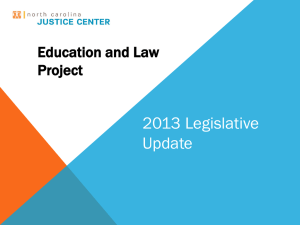 2013 Legislative Update Education and Law Project