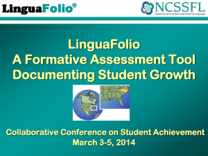 LinguaFolio A Formative Assessment Tool Documenting Student Growth