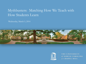 Mythbusters:  Matching How We Teach with How Students Learn